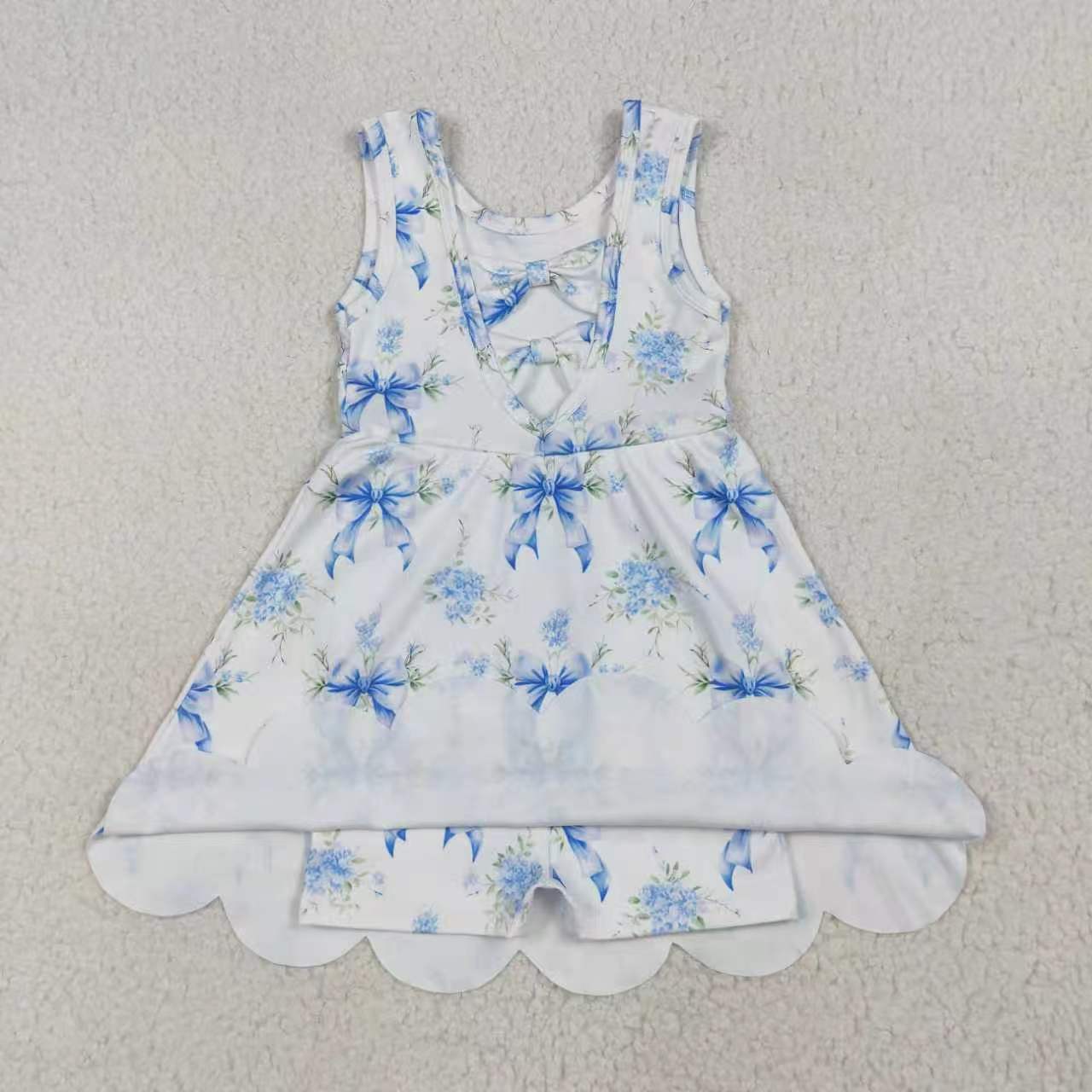 Yoga Flowers Bows Skorts Girls Dress Sibling Clothes