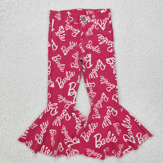 P0295 BA hot pink girls denim pants