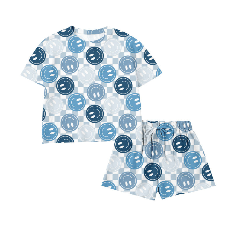 Preorder Smiles Blue Short Sleeve Shorts Boys Set