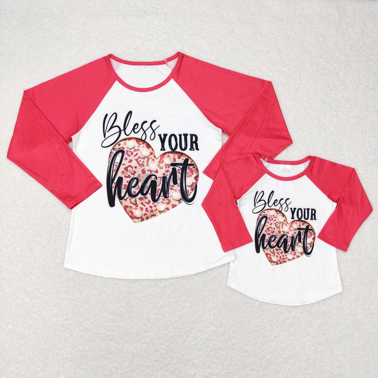 mama and me Valentine's Day Bless Your Heart Long Sleeve Top