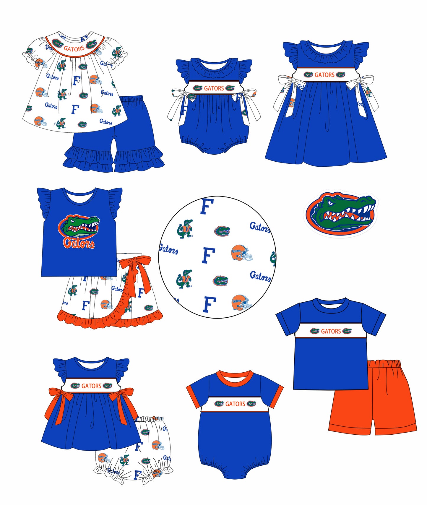 Custom Moq 3 Football Item Gators Blue Sibling Clothes