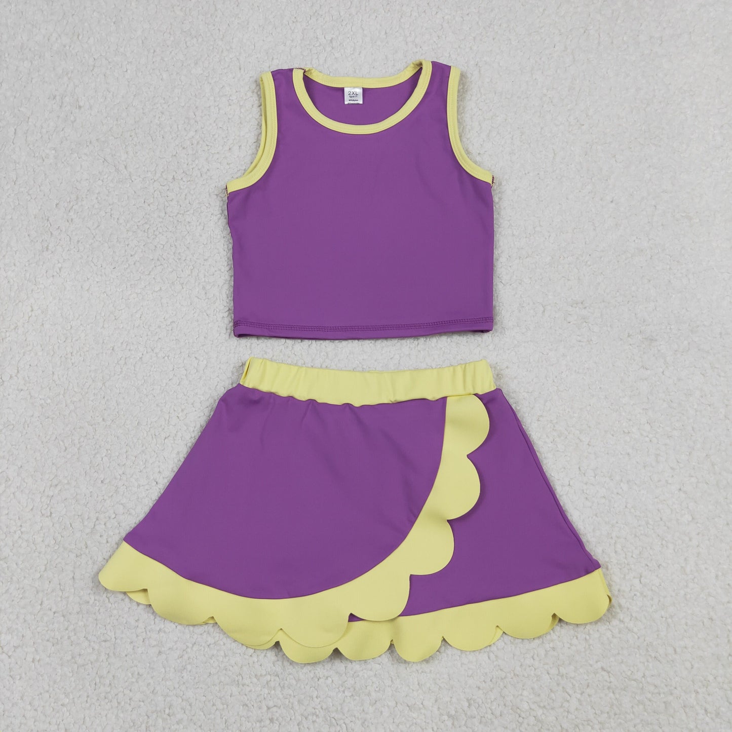 GSD4015 Yoga Purple Sleeveless Skorts Girls Set