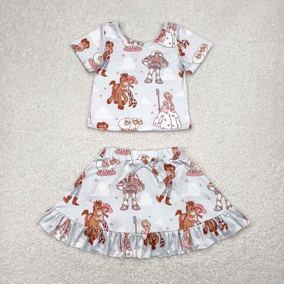 GSD2359 cartoon horse toy short sleeve skirt girls dress