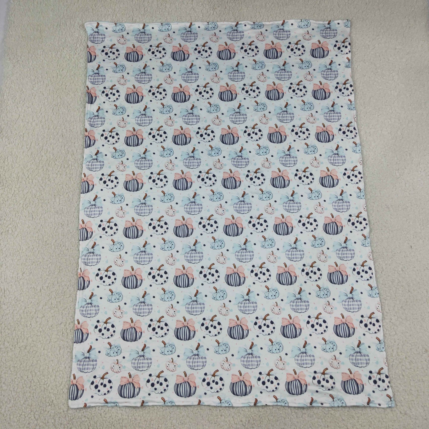 BL0253 Pumpkin Bows Baby Blanket