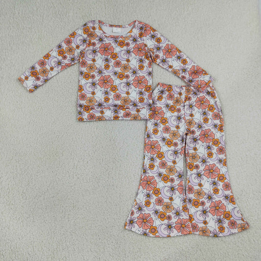 GLP3404 Flowers Moon Long Sleeve Pants Girls Set