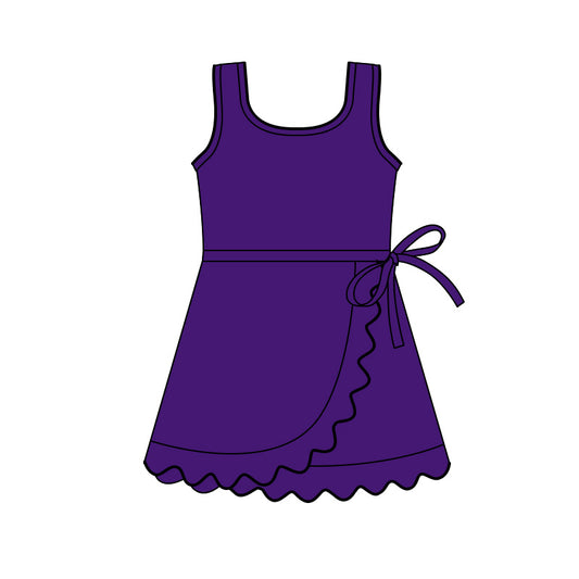 preorder GSD3805 Yoga Purple Sleeveless Skorts Girls Dress