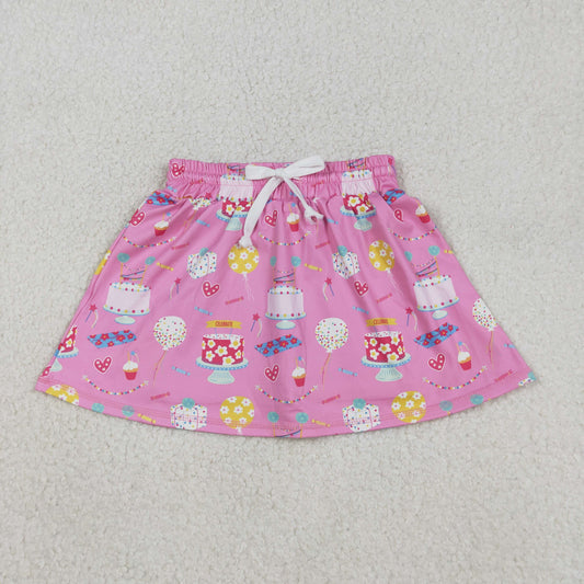 GLK0170 yoga happy birthday cake skorts girls skirt