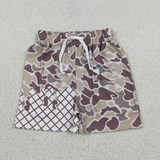 SS0648 hunting camo checkered boys shorts