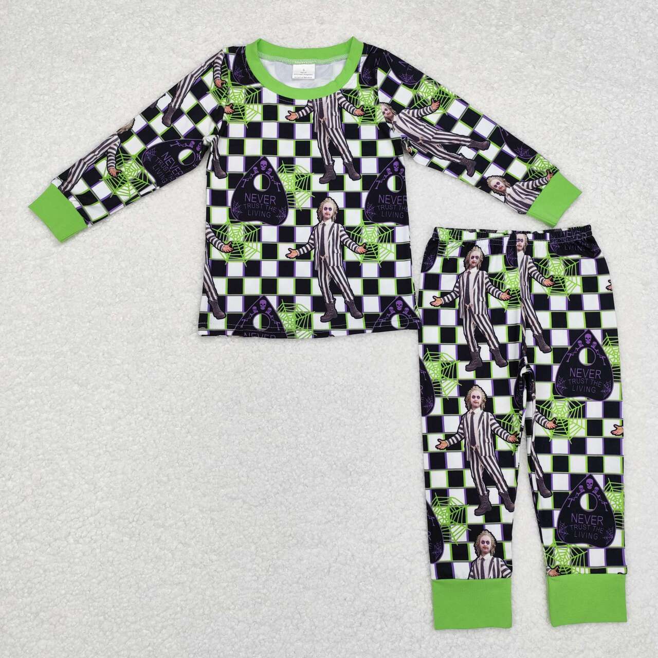 BLP0801 Halloween doctor black checkered long sleeve pants boys pajamas