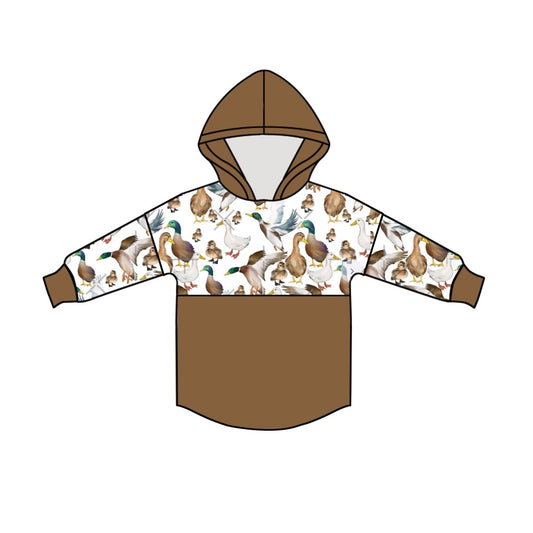 preorder BT0356 Duck brown long sleeve hoodie kids top