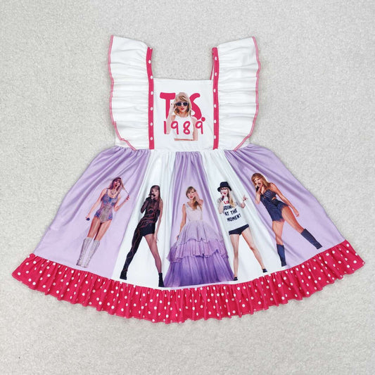 GSD1349 country singer Taylor 1989 flutter sleeve girls dress