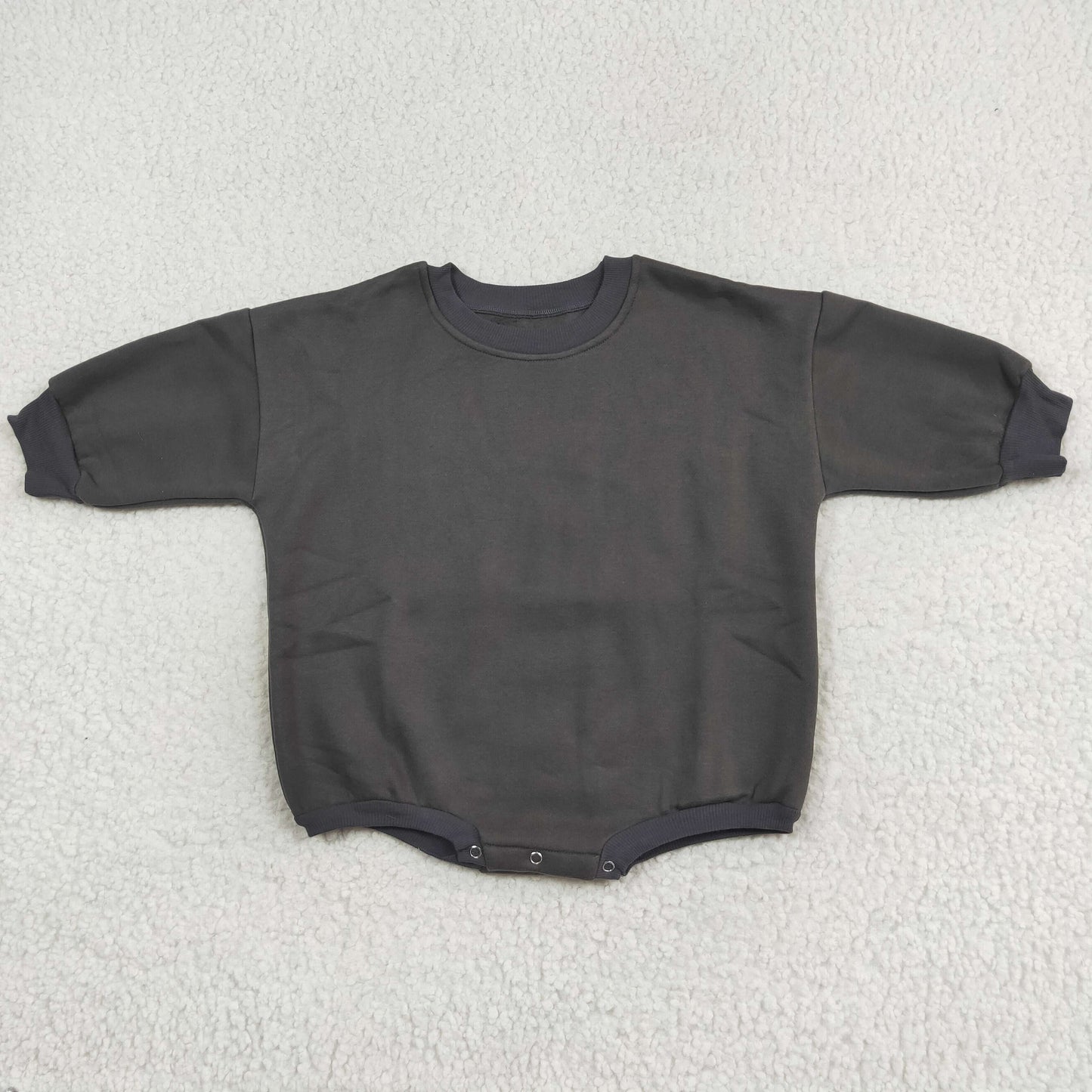 LR1229 fleece black long sleeve baby romper