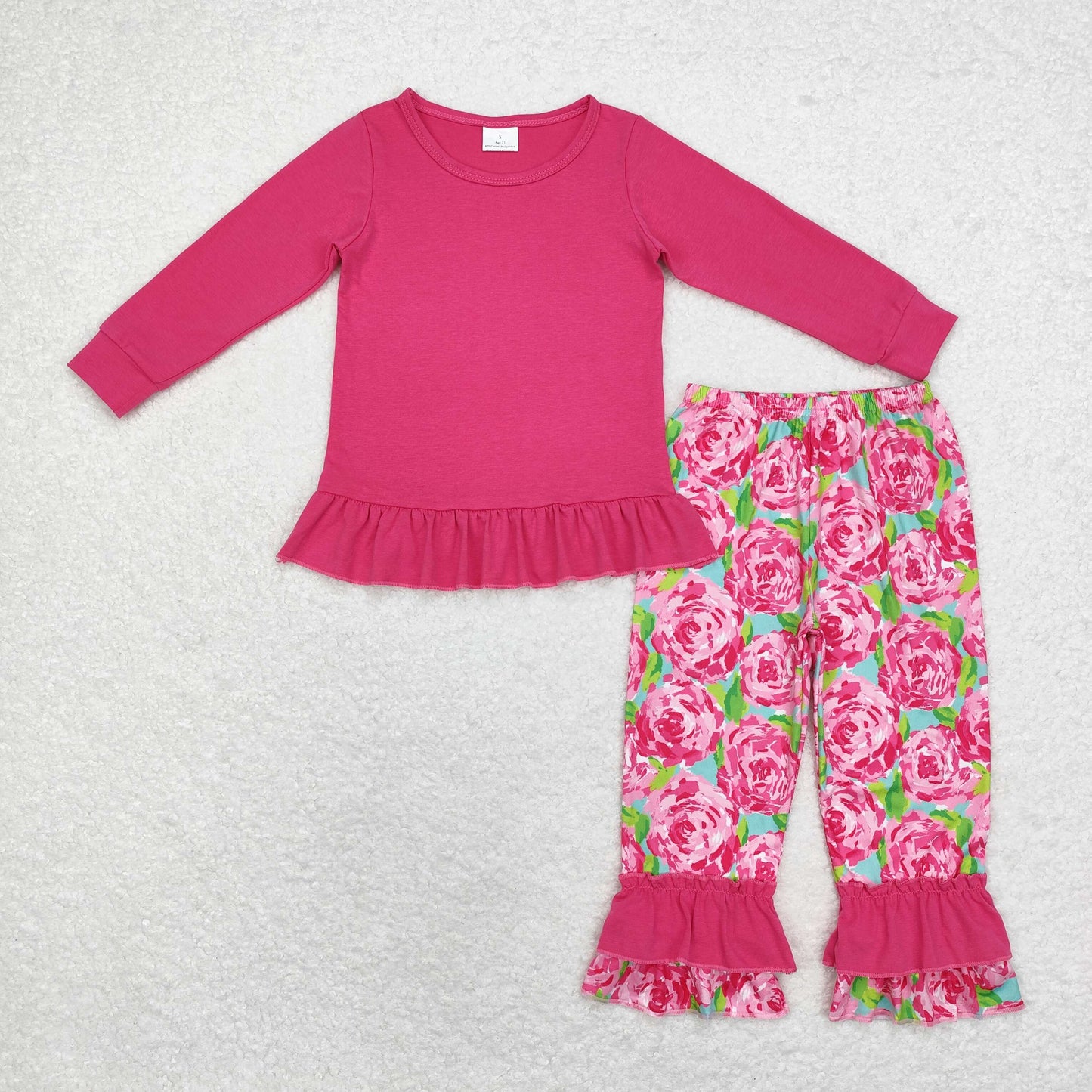 colorful flowers print girls set RTS sibling clothes