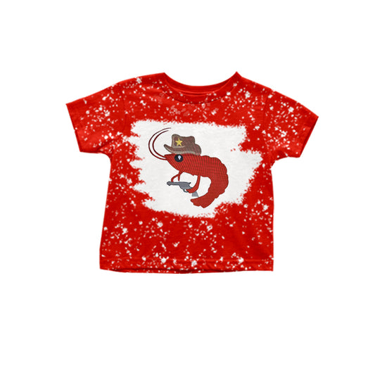 custom Western Crayfish Red Short Sleeve Girls Top