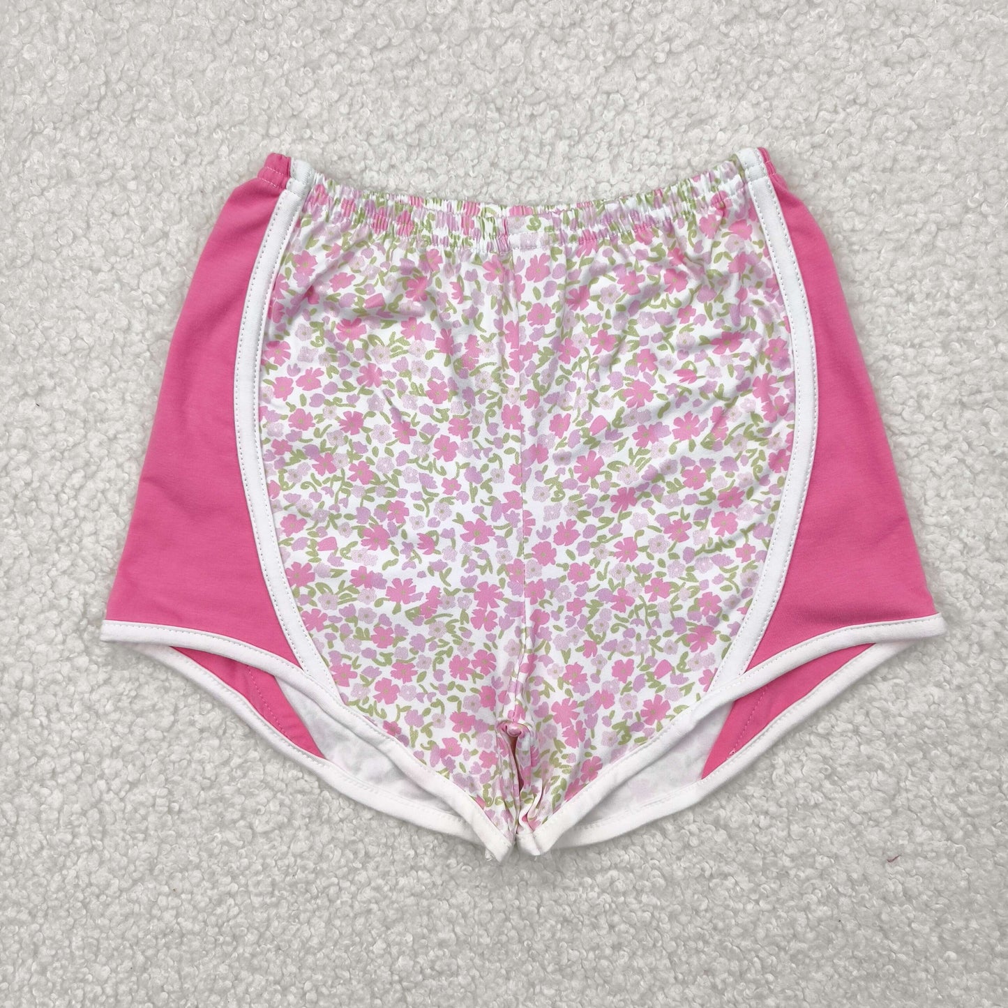 SS0523 colorful flowers pink girls shorts milk silk