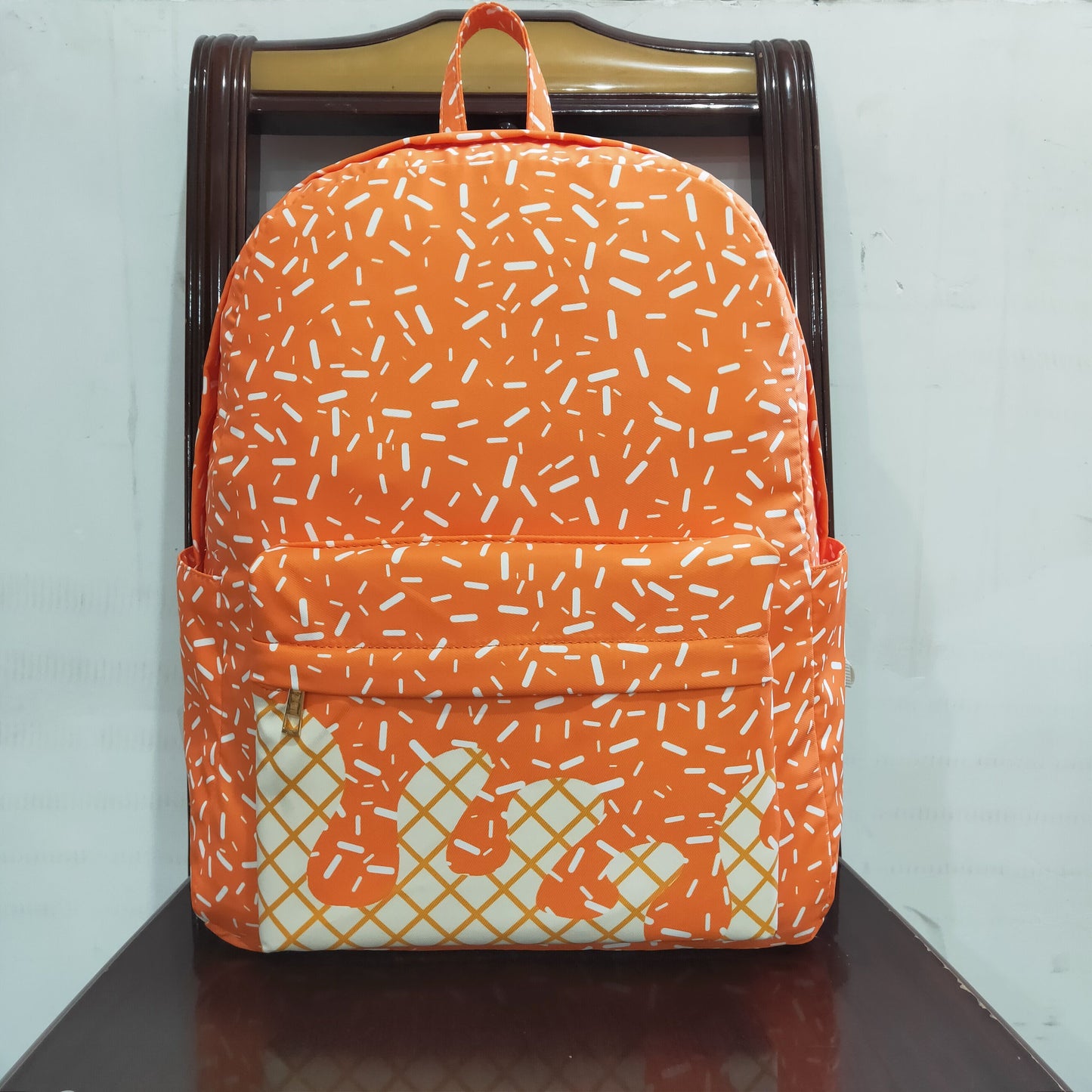 BA0339 orange sprinkles school bag