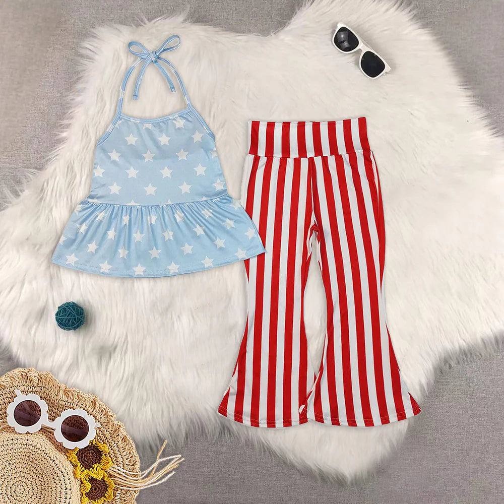 July 4th girls pants set RTS Sibling Clothes