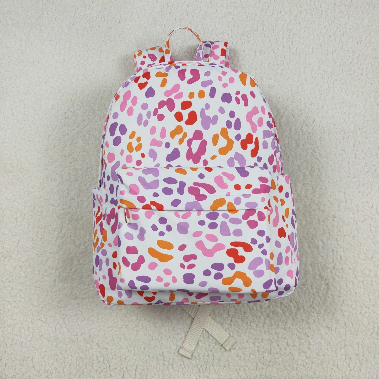 BA0307 colorful leopard pink ruffles school bag