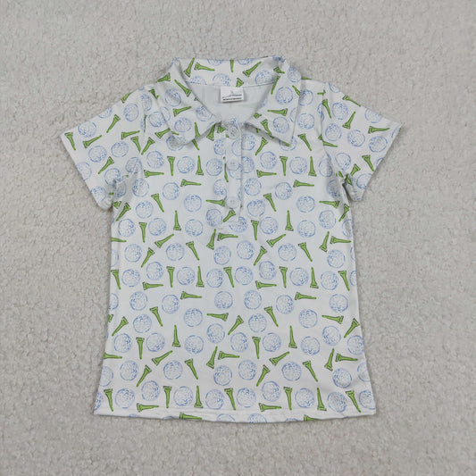 BT1582 Golf Blue Short Sleeve Boys Top