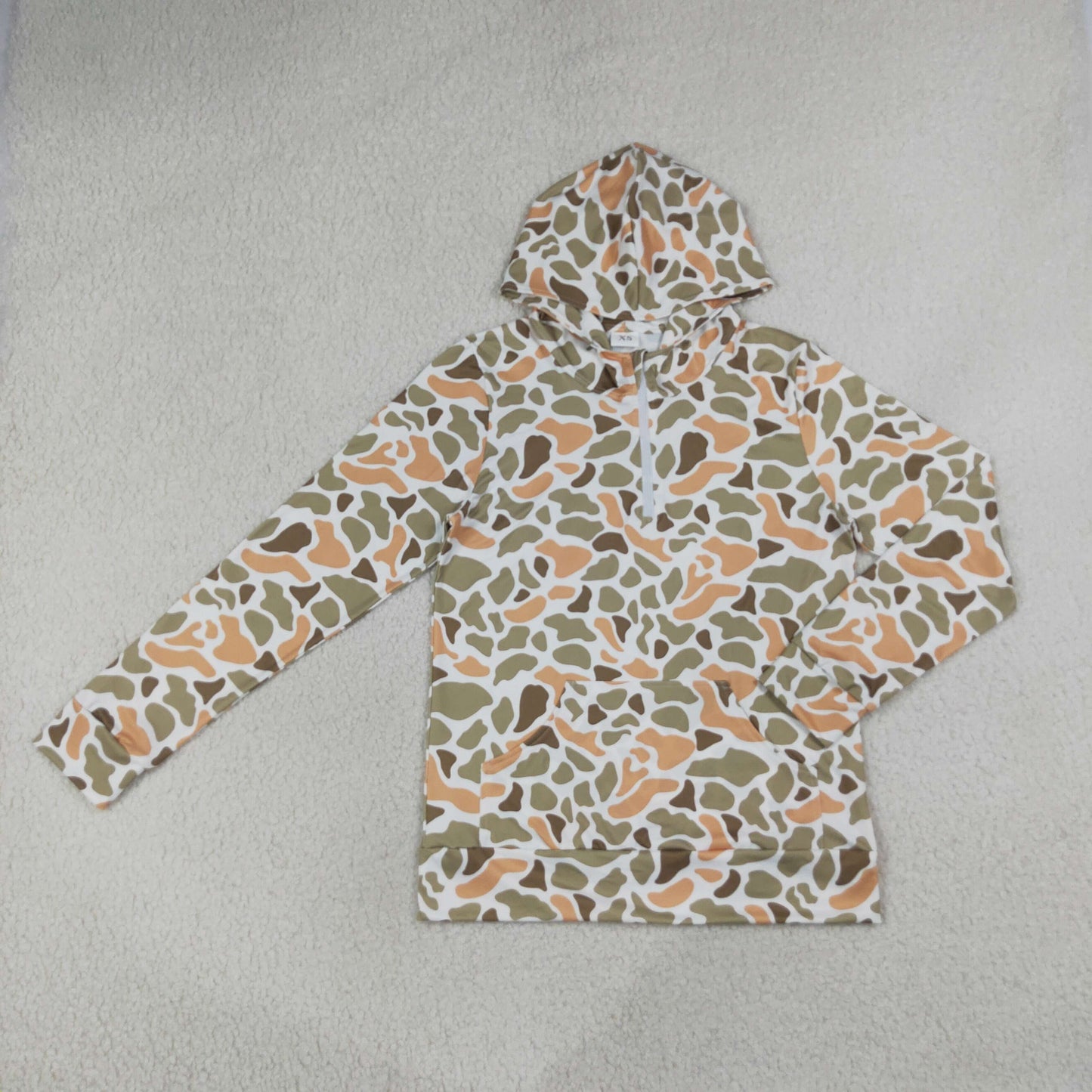 GT1712 Hunting Camo Pocket Zipper Hoodie Long Sleeve Adult Women Top