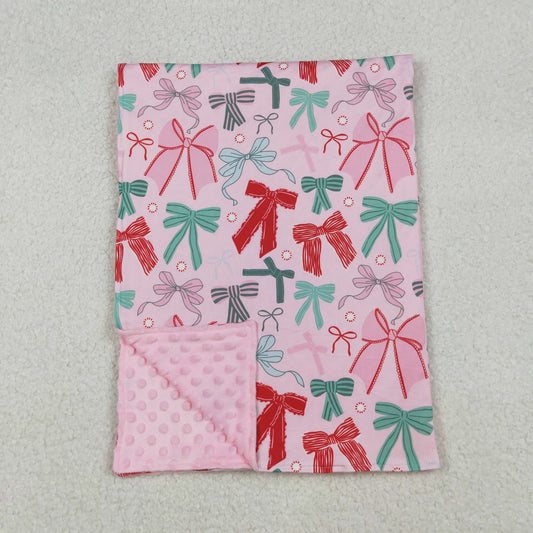 BL0218 red/green bows baby blanket
