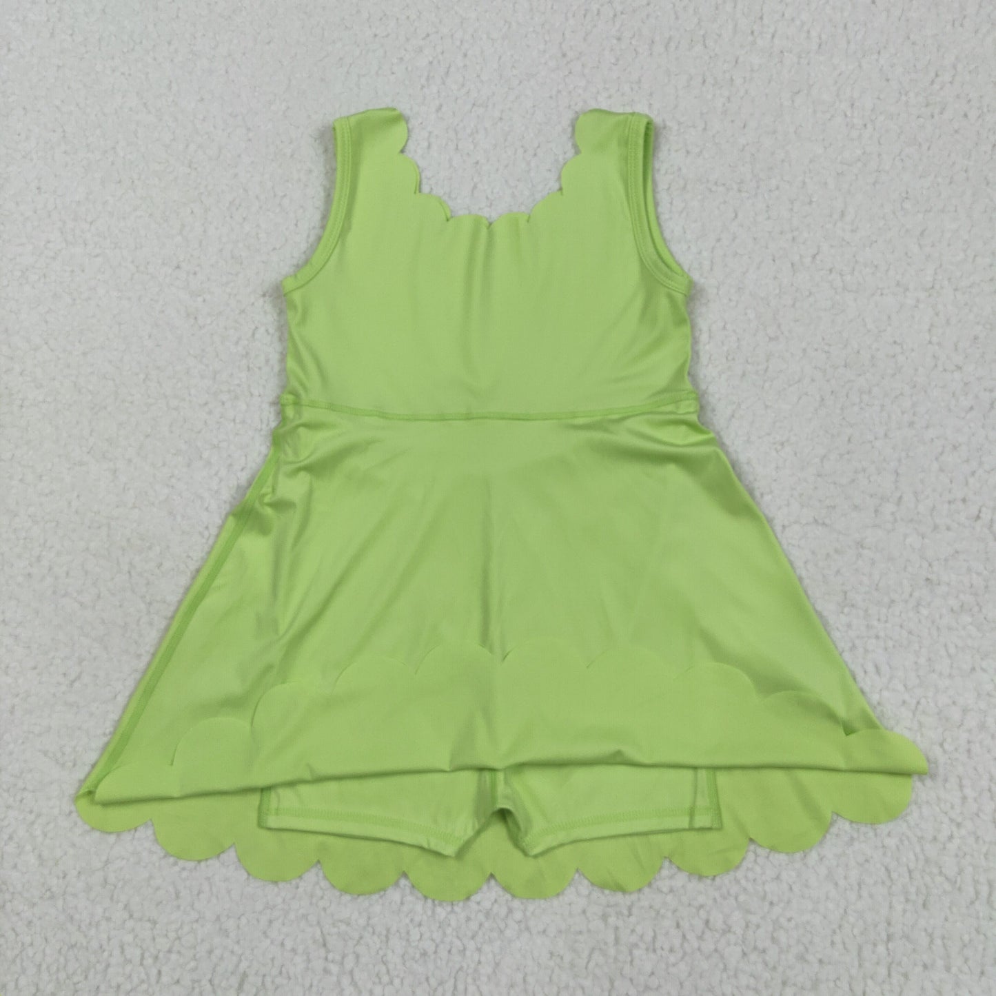 GSD2374 yoga light green sleeveless with shorts girls dress