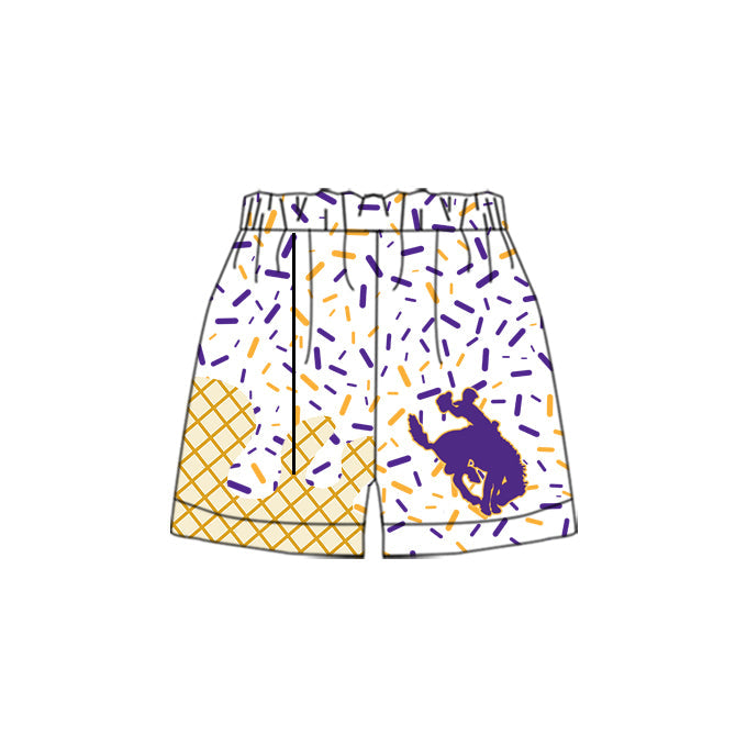 Custom Moq 3 football team purple boys shorts