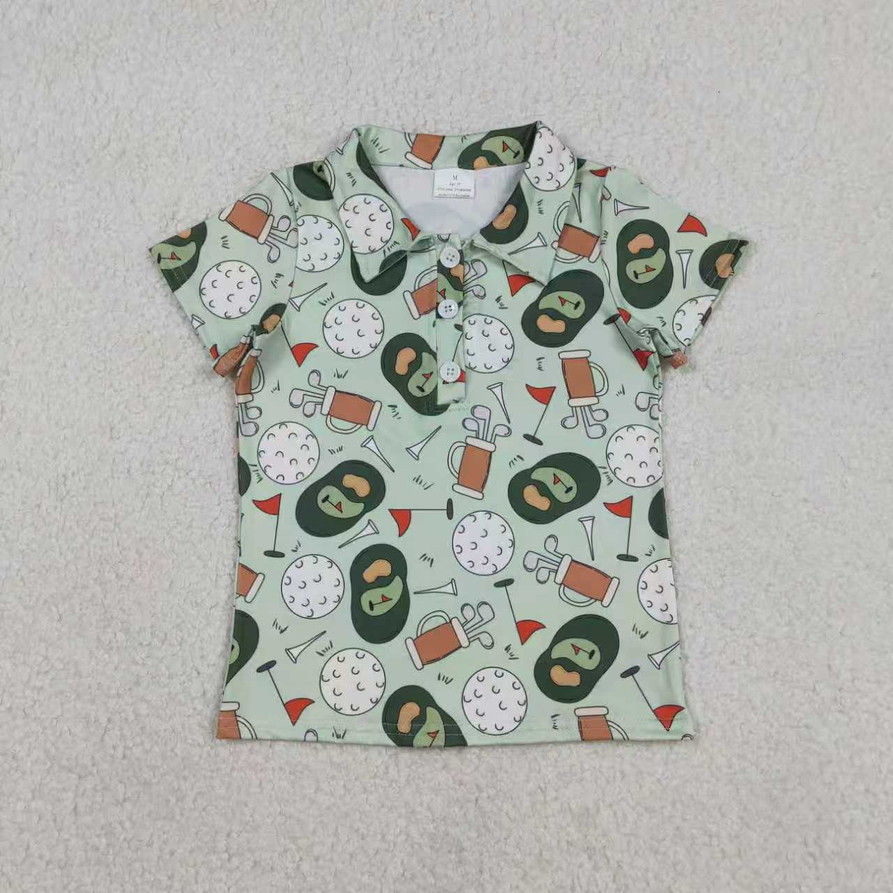 Golf Style Short Sleeve Boys Top Sibling Clothes RTS