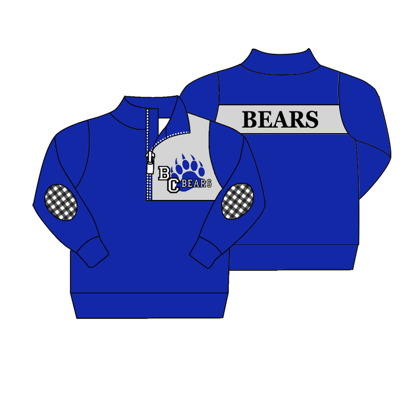 custom S 8.9 Team blue long sleeve kids top