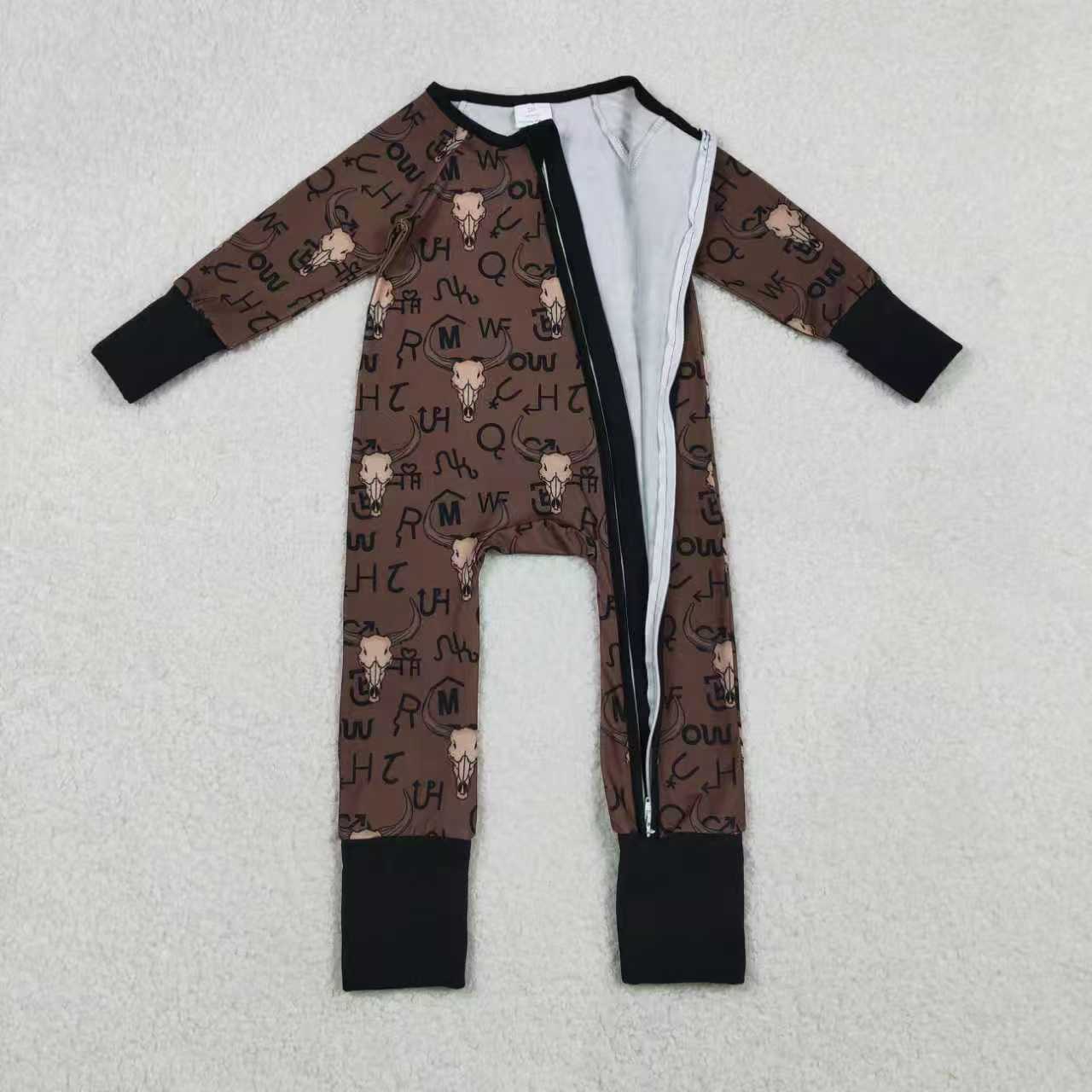 Western Cow Brown Romper/Coat RTS Sibling Clothes