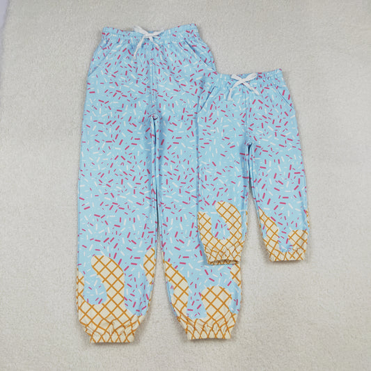 mama and me yoga blue ice sprinkles pants RTS sibling clothes