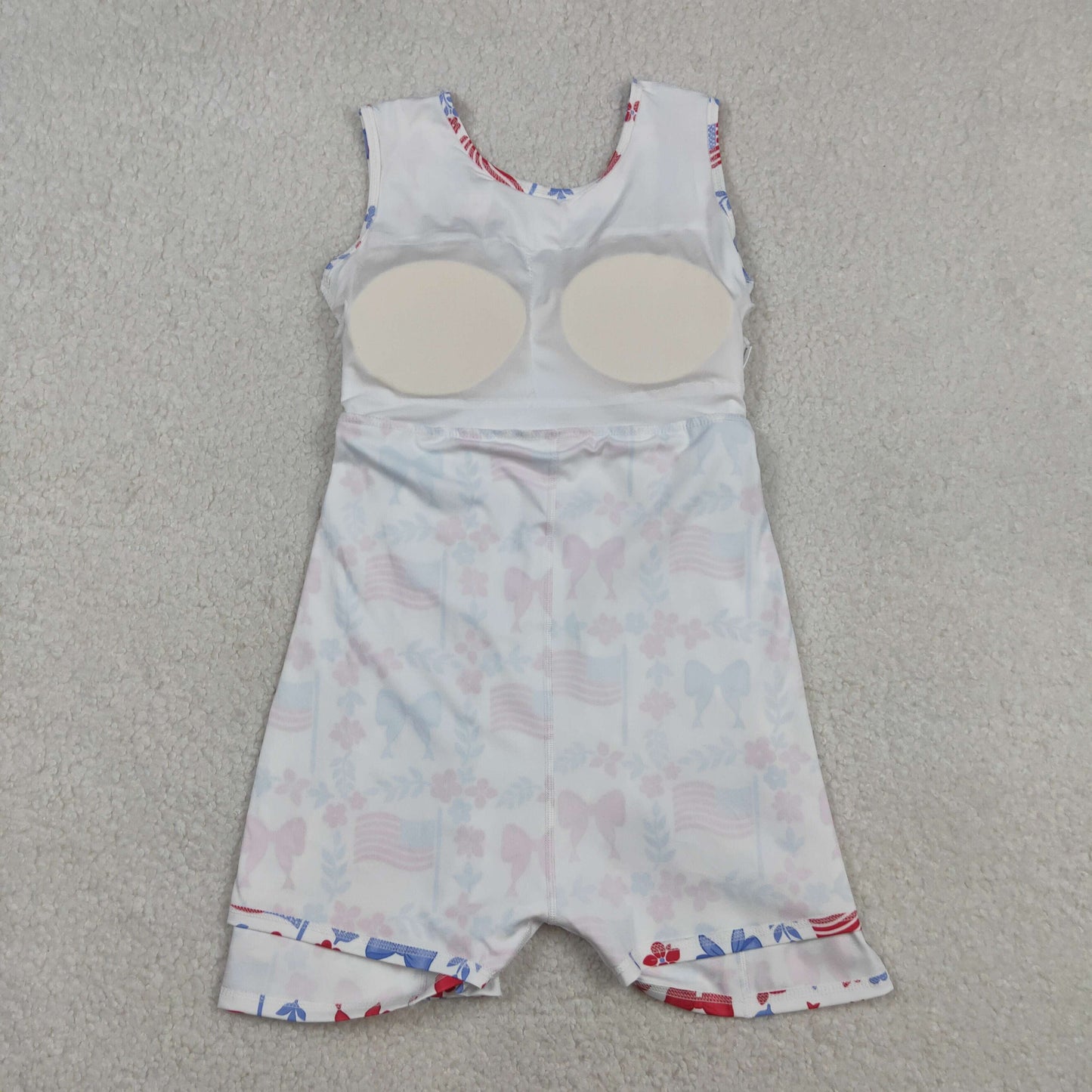 GSD3500 Yoga July 4th Flag Bows Flowers Sleeveless Skorts Girls Dress