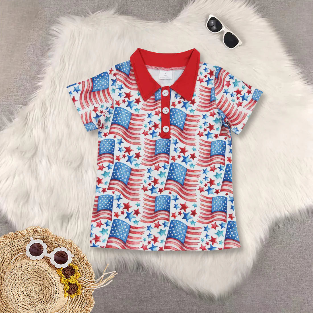 July 4th star flag Top RTS Sibling Clothes
