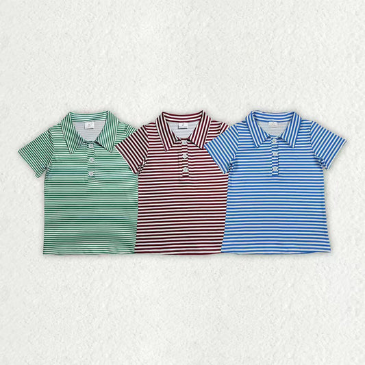 Striped Short Sleeve Boys Top Sibling Clothes RTS