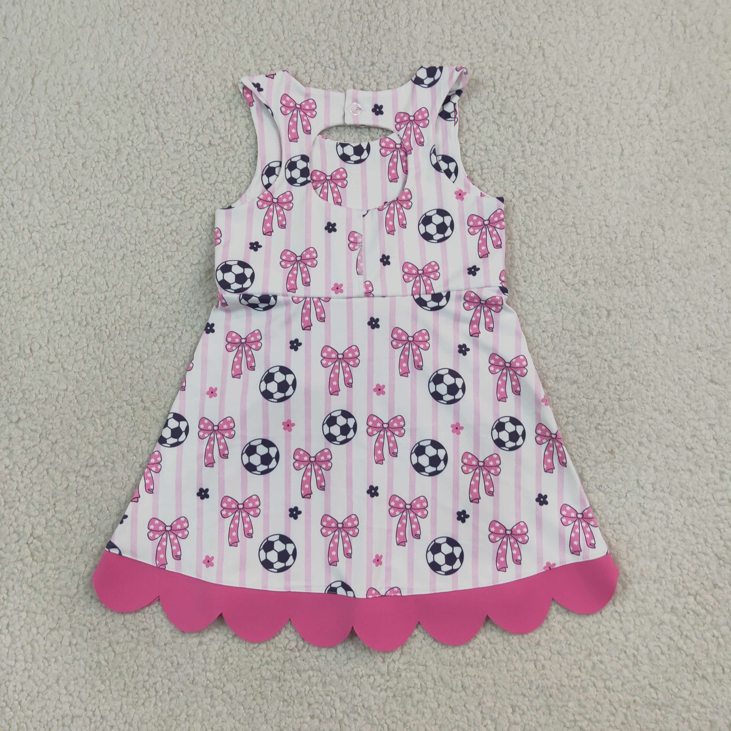 GSD4100 Yoga Soccer Pink Bows Sleeveless Skorts Girls Dress