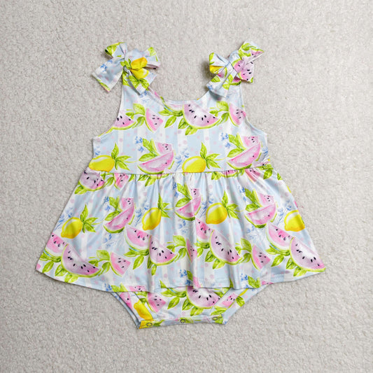 SR4135 Watermelon Lemon Girls Romper