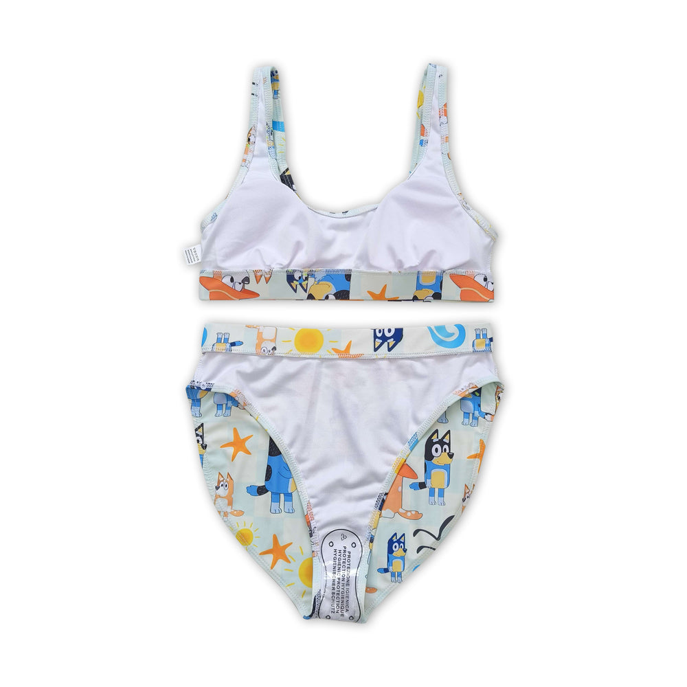 S0358 cartoon blue dog adult swimsuits