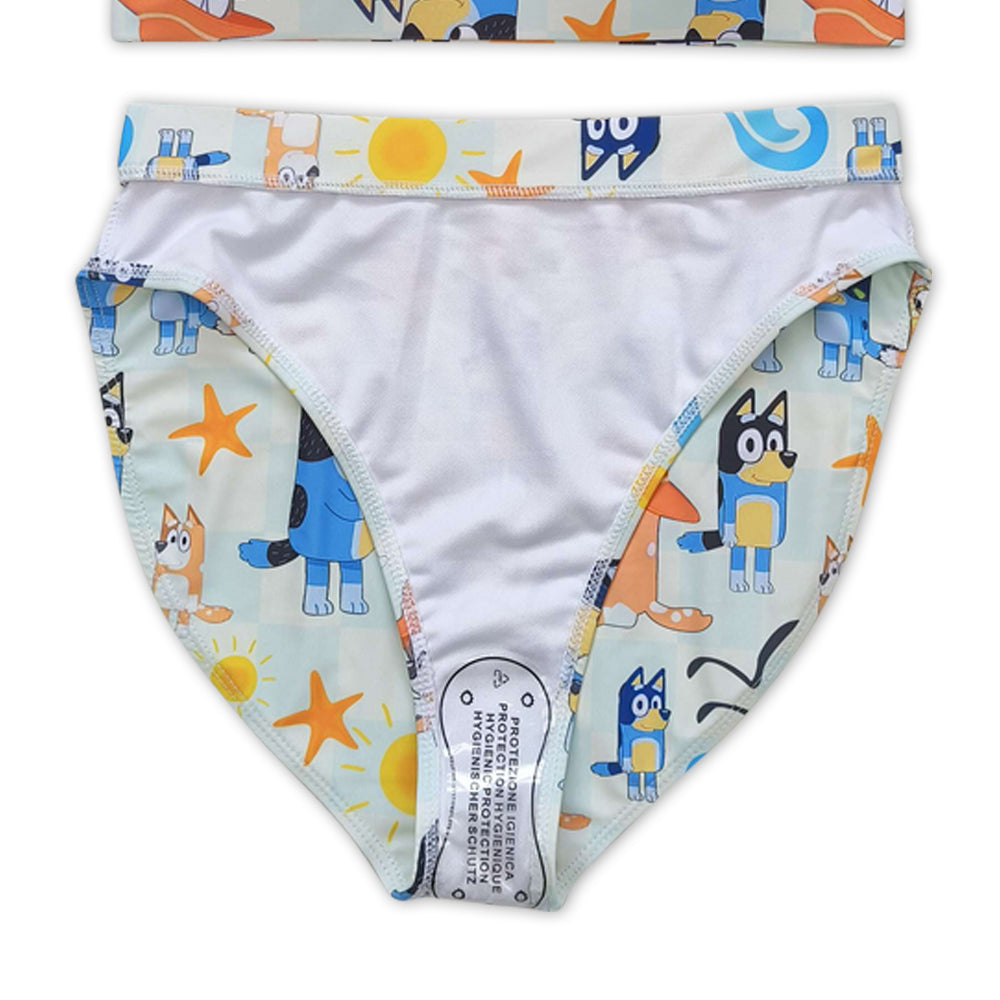 S0358 cartoon blue dog adult swimsuits