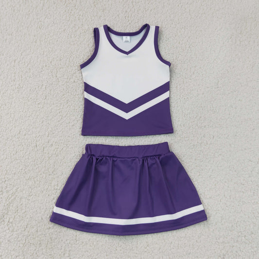GSD4192 Yoga Purple Sleeveless Skorts Girls Set