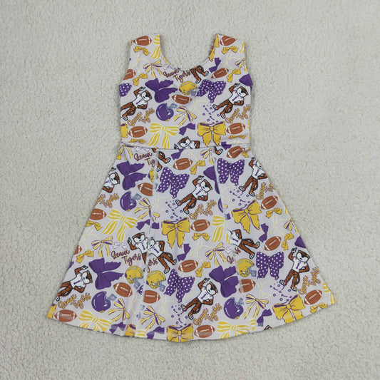 GSD3801 Yoga Item Bows Sleeveless Skorts Girls Dress