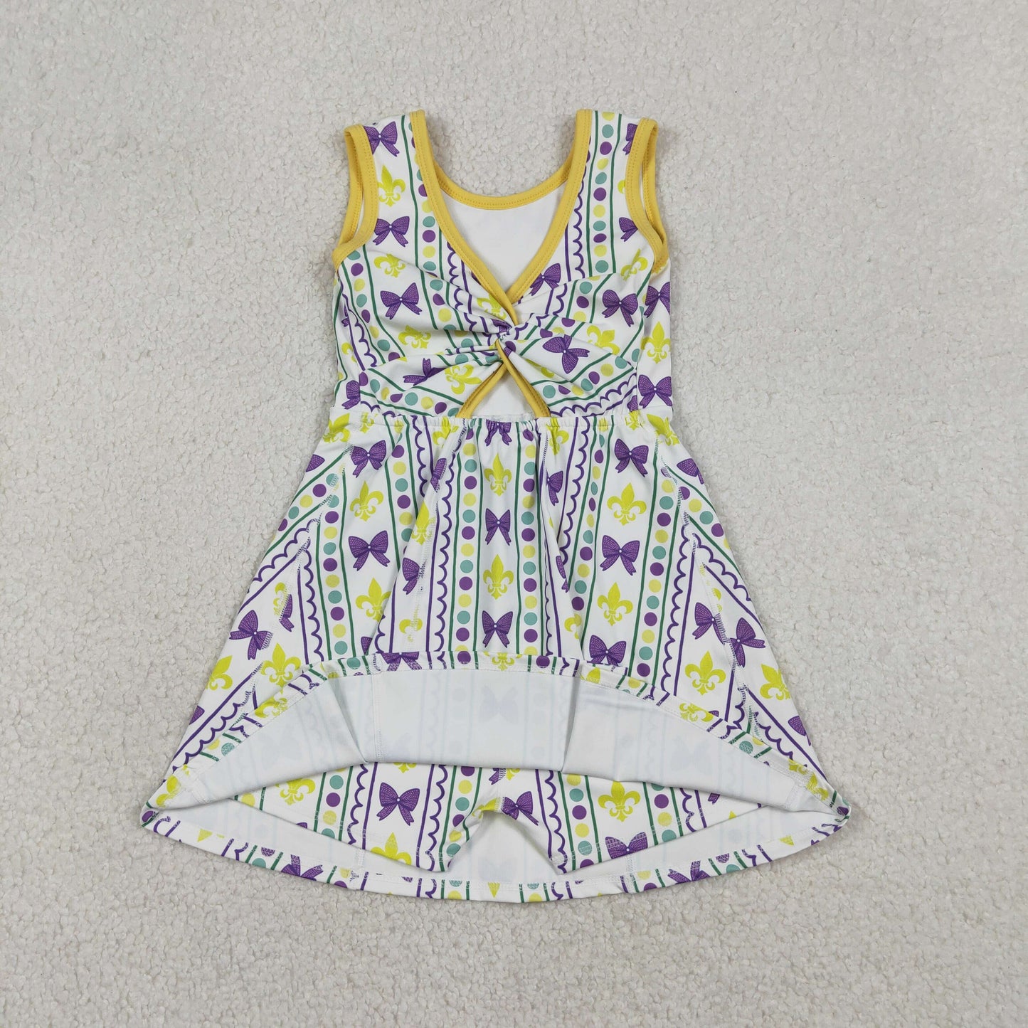GSD2947 yoga Mardi Gras sleeveelss skorts girls dress