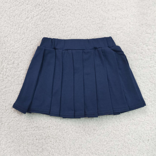 GLK0108 cotton navy blue girls skirt skort
