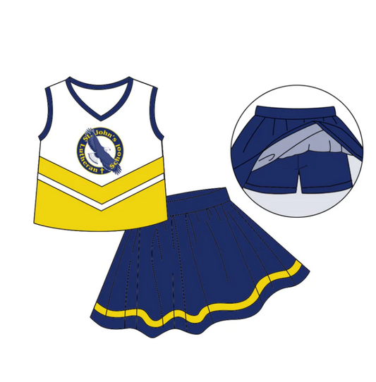 Custom S 8.11 Team cheerleaders yellow & blue girls dress