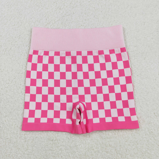 USA SHOP SS0645 hot pink checkered adult women shorts