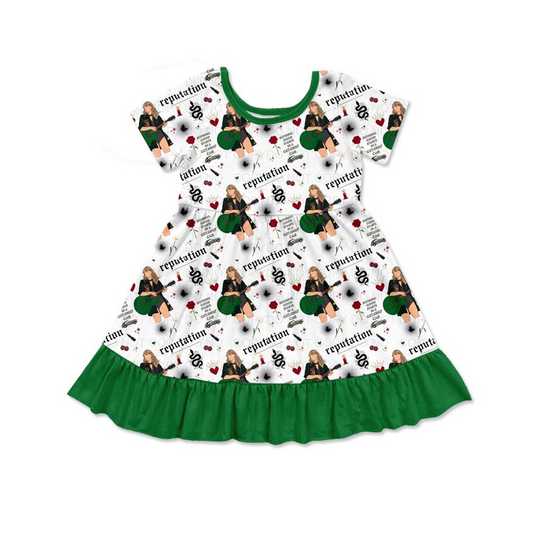 preorder GSD1681 St.Patrick Swift Green Short Sleeve Girls Dress