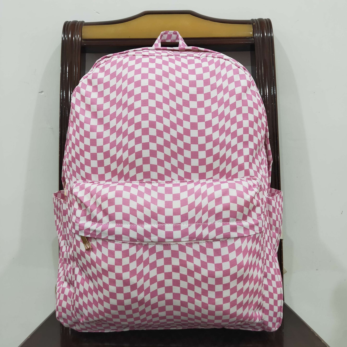 BA0245 pink checkered kids bag