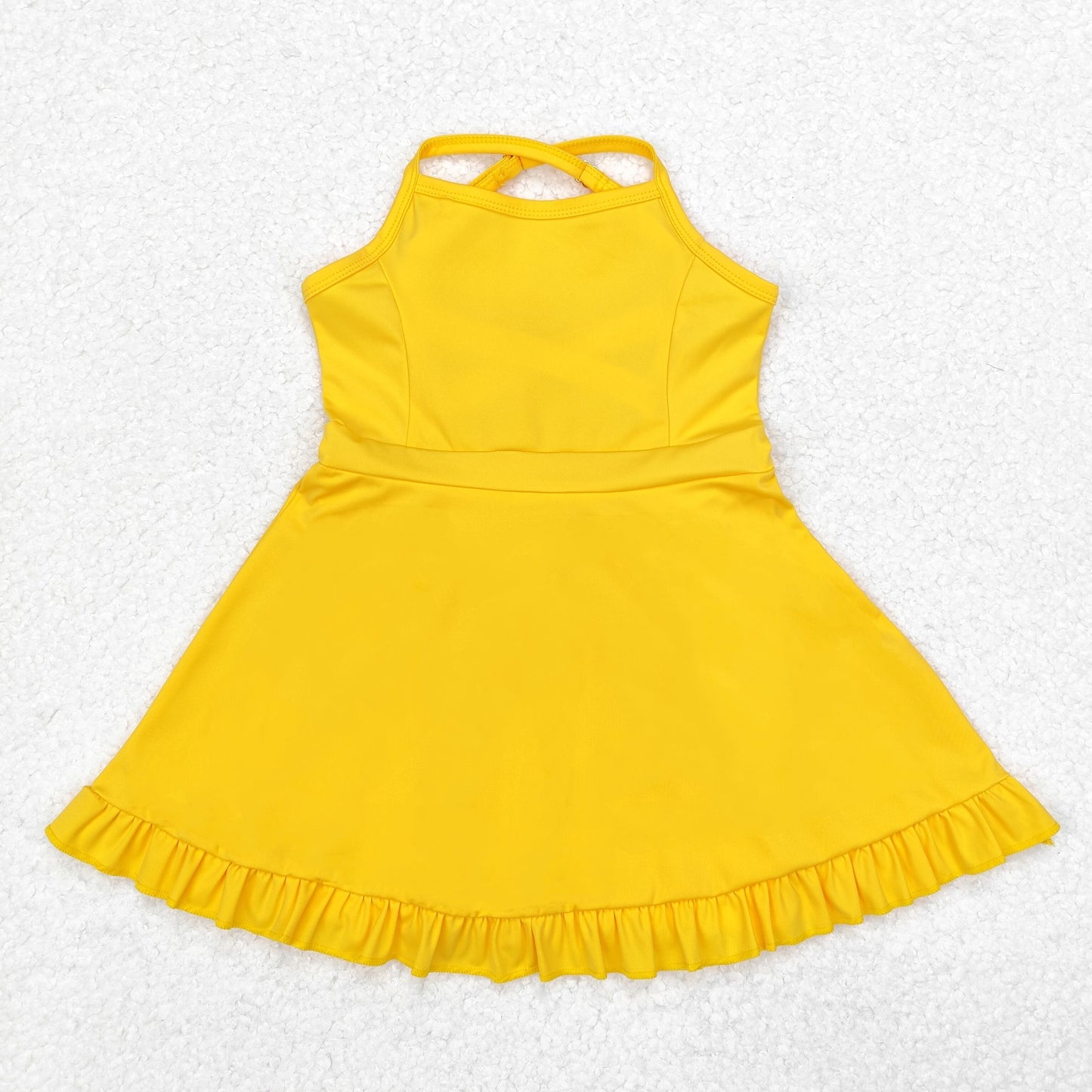 S0455 yellow blue girls tennis clothes