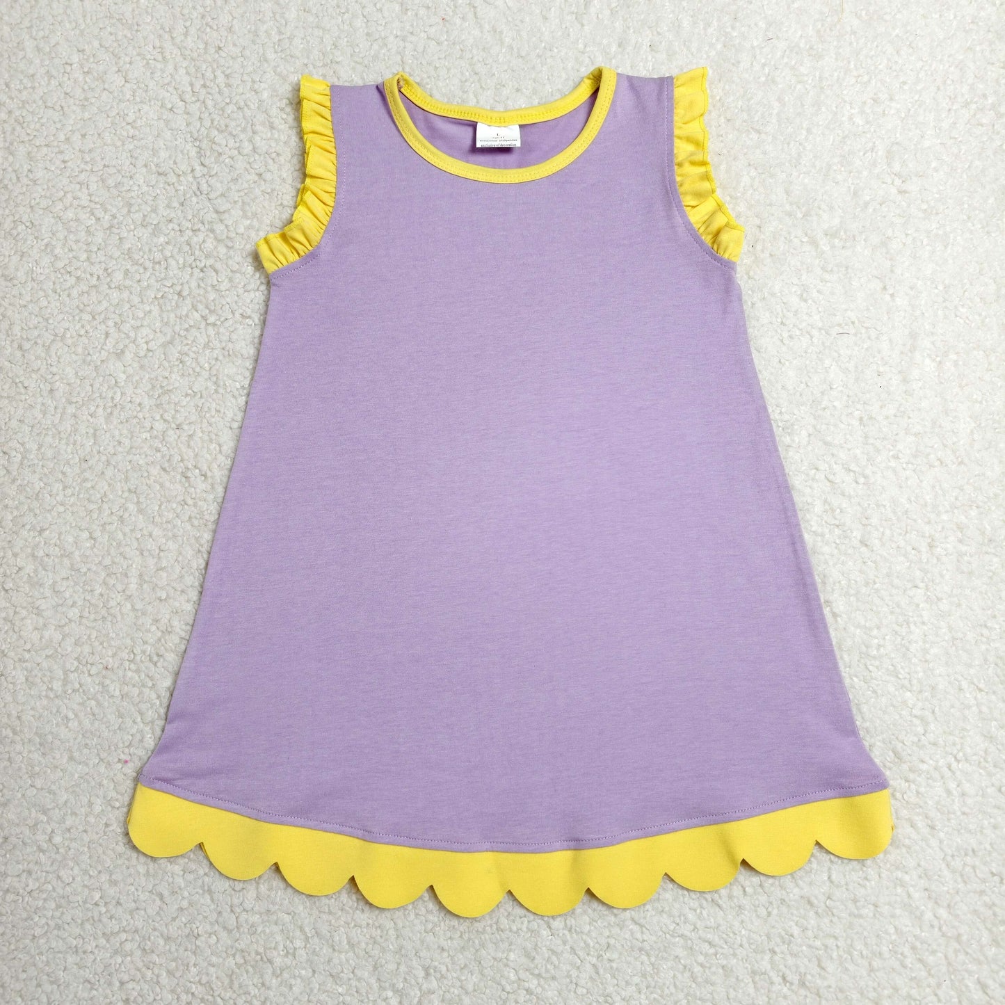 GSD4042 Scallop Light Purple Sleeveless Girls Dress