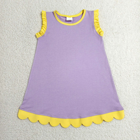 GSD4042 Scallop Light Purple Sleeveless Girls Dress