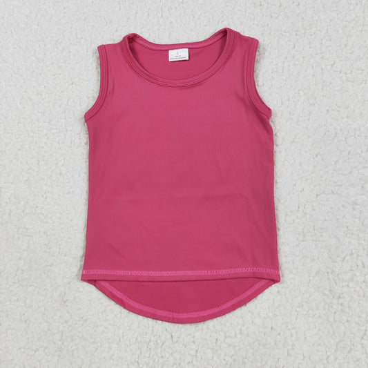 GT0982 yoga hot pink sleevless girls top